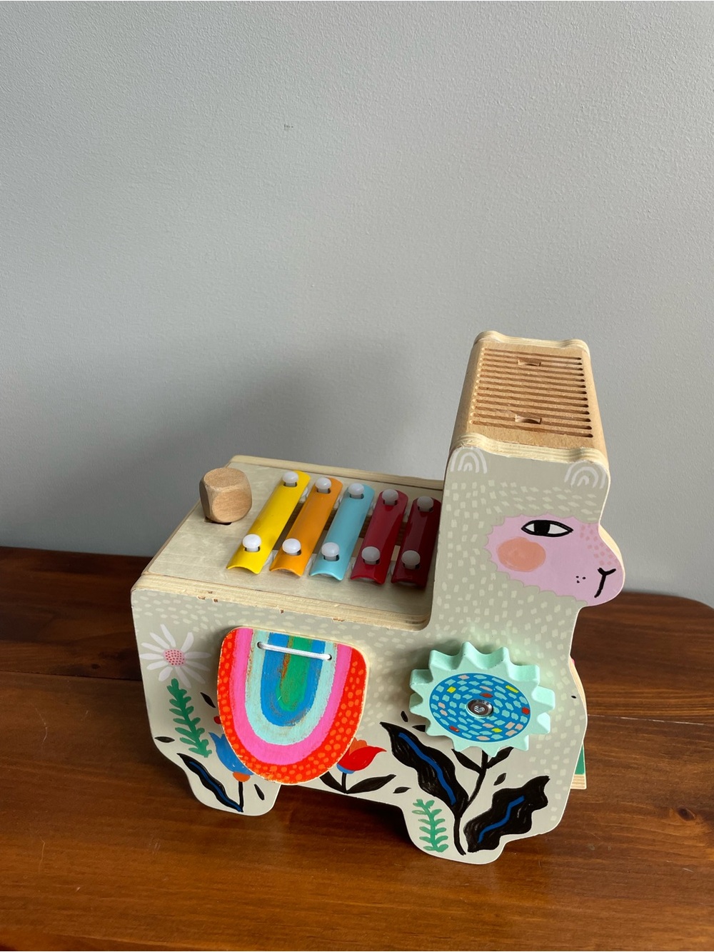 Wooden Llama Musical Toy with Colorful Xylophone - Multicolor